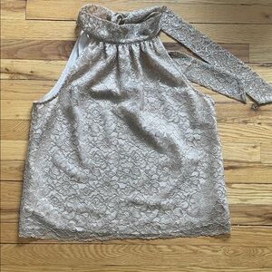 J. Crew Metallic Lace Halter Top